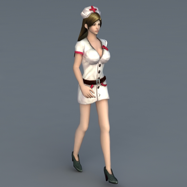Female Nurse 3d model 3ds Max files free download 