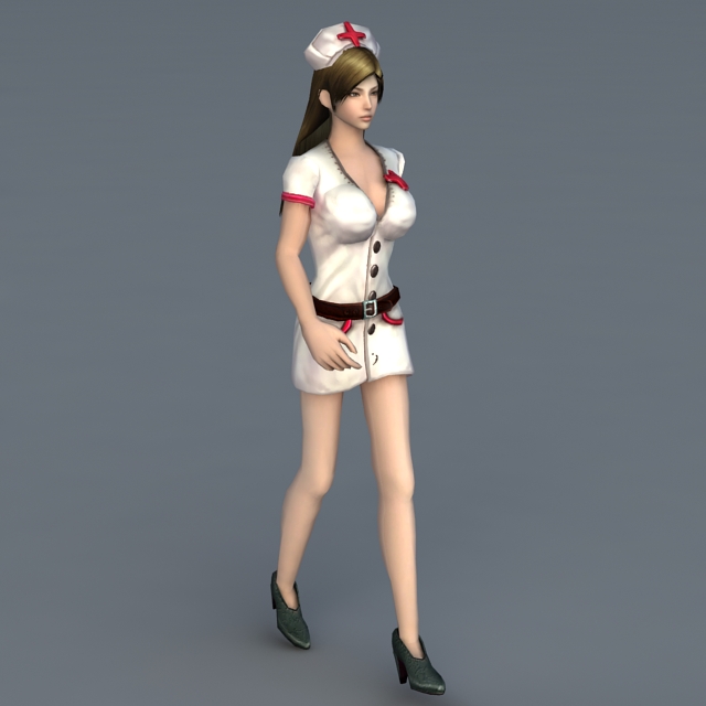 Female Nurse 3d  model  3ds Max files free  download 