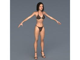 Woman in Bikini 3d preview