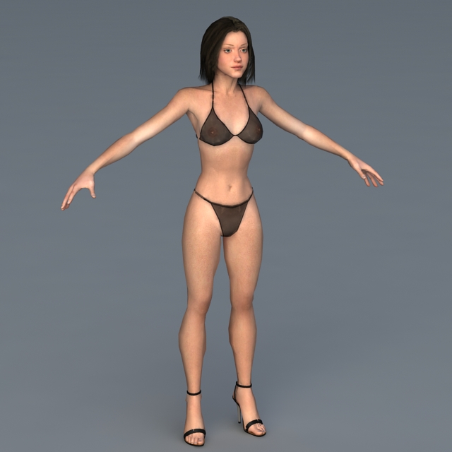 Woman in Bikini 3d rendering