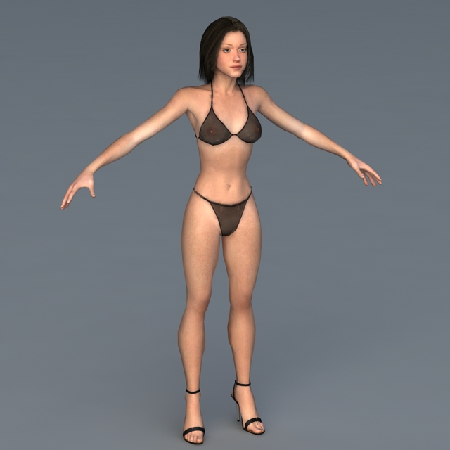 Woman In Bikini 3d Model 3ds Max Files Free Download Modeling 40285 On Cadnav