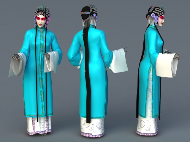 Chinese Opera Female Role 3d rendering