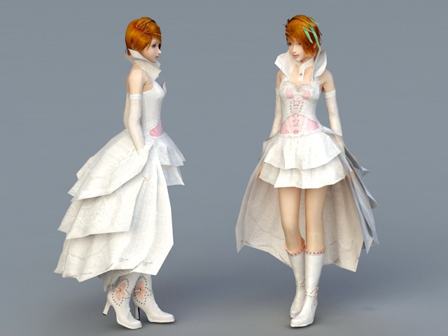 Wedding Dress Bride 3d rendering