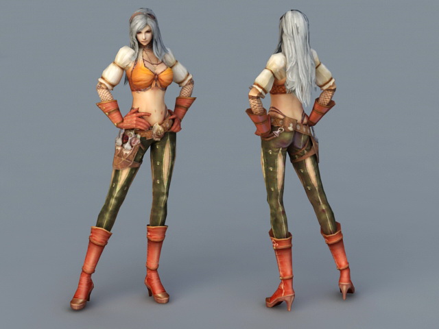 Female Fighter Art 3d rendering