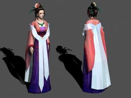 Medieval Asian Noblewoman 3d model preview