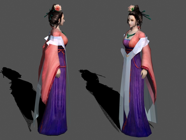 Medieval Asian Noblewoman 3d rendering