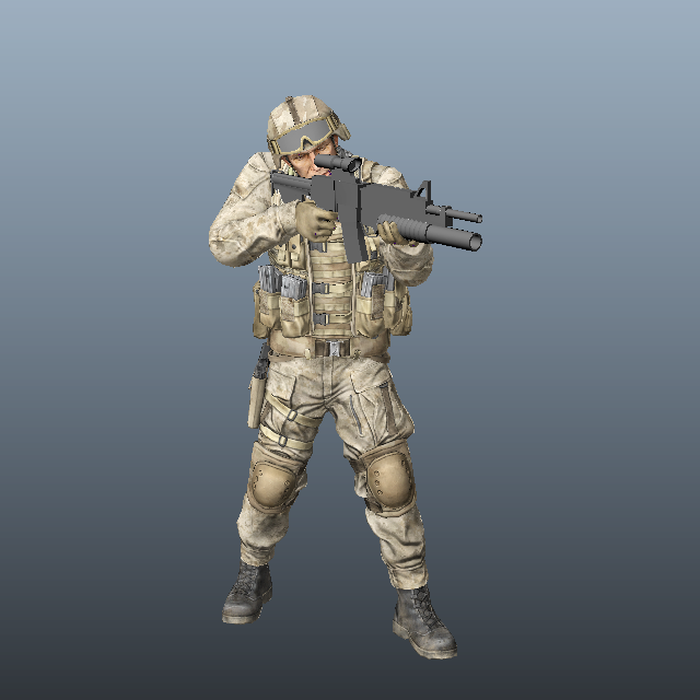 Marine Special Forces Soldier 3d rendering