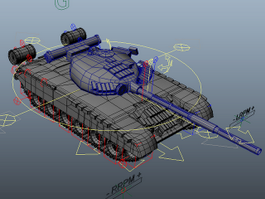 Russian T80 Tank Rig 3d model preview