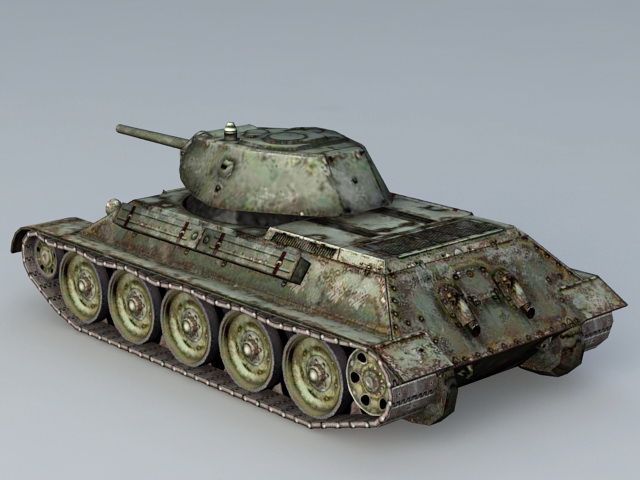 T-34/76 Mine Roller Tank 3d rendering