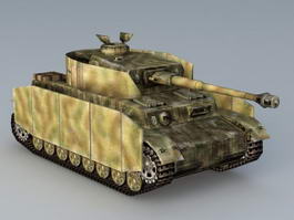 Panzer IV German Tank 3d model preview