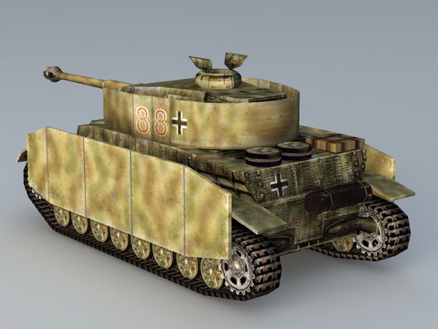 Panzer IV German Tank 3d rendering