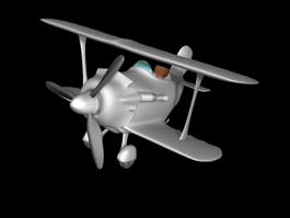 Animated Cartoon Airplane 3d model preview