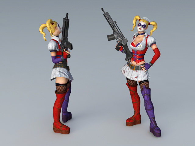 Joker Girlfriend 3d rendering