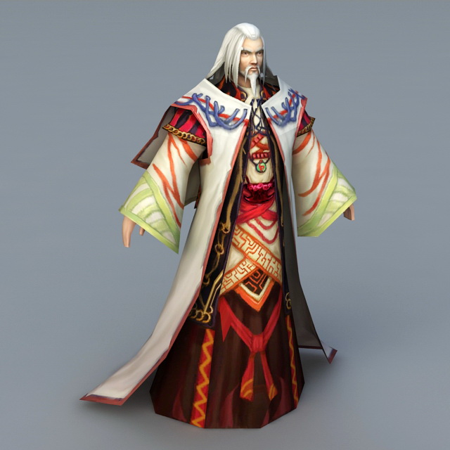 Old Wizard Mage 3d rendering