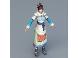 Mongolian Woman 3d model preview