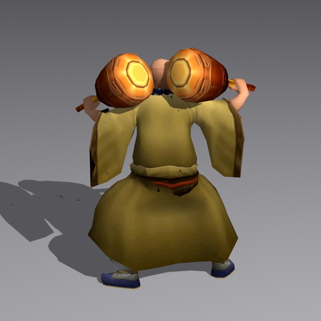 Ancient Shaolin Monk 3d rendering