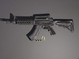 M4 Carbine with Bullet 3d model preview