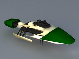 Futuristic Spaceship 3d model preview