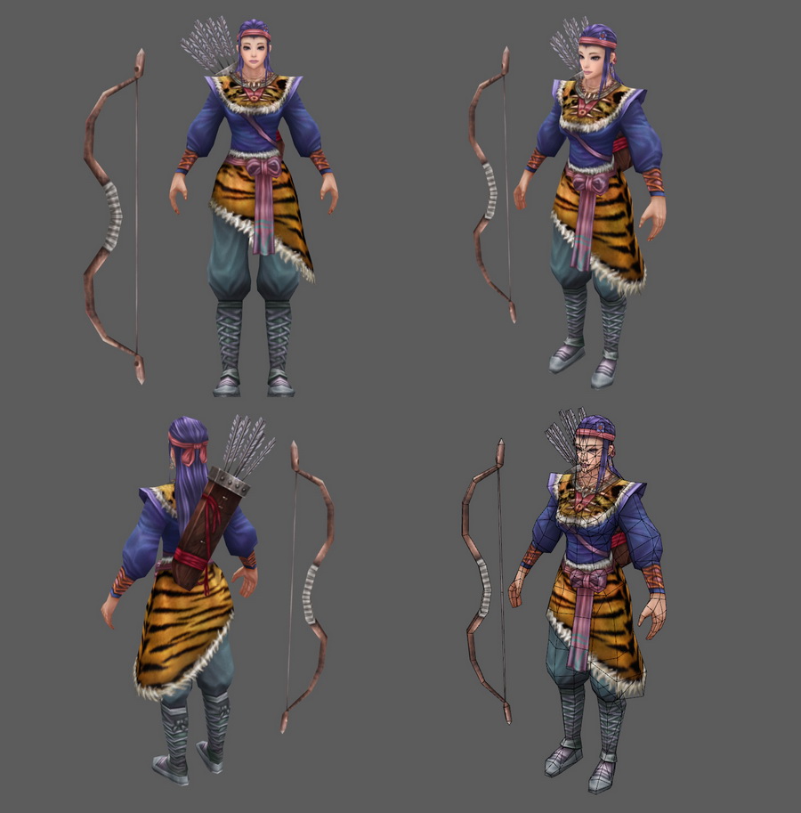Female Medieval Archer Hunter 3d rendering