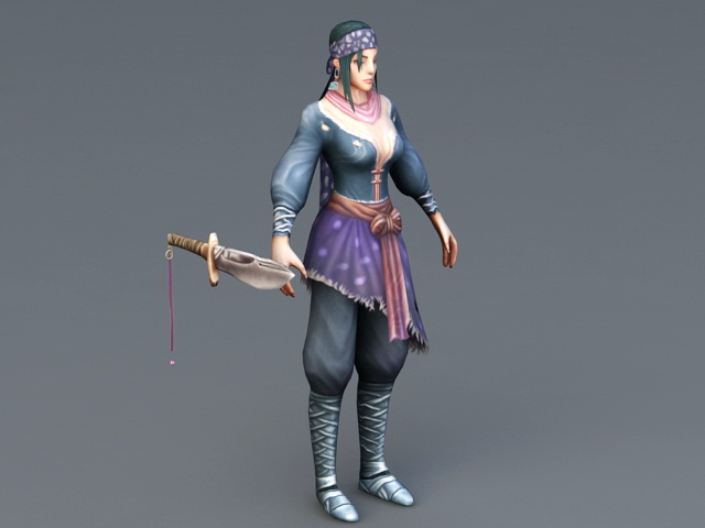 Female Rogue Thief 3d rendering
