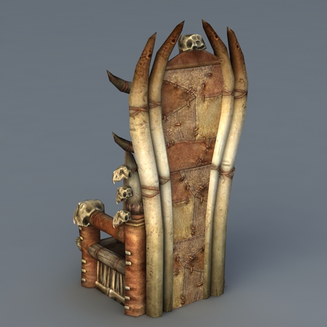 Skull Throne Chair 3d rendering