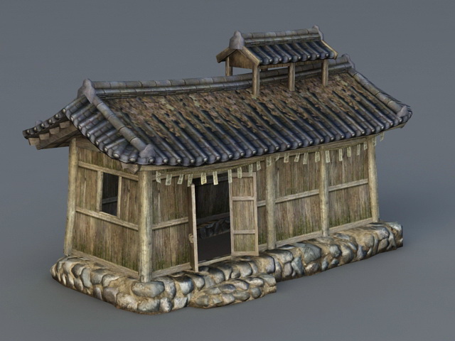 Ancient Asian House 3d rendering