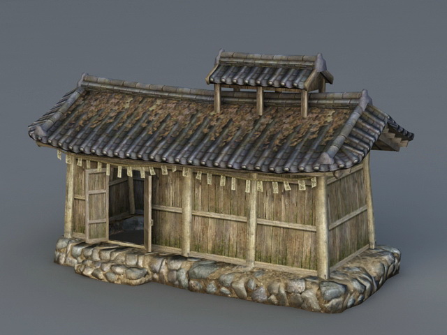 Ancient Asian House 3d rendering