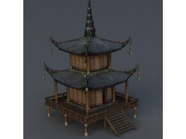 Korean Pagoda Building 3d model preview