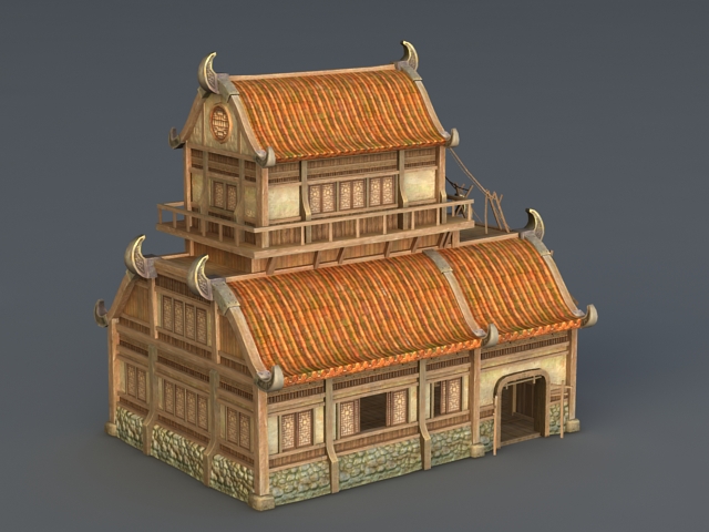 Medieval City Building 3d rendering