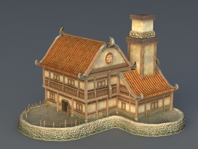 Medieval Noble House 3d rendering