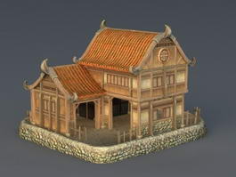 Medieval Chinese Farmhouse 3d model 3ds Max files free download - CadNav