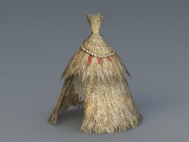 Thatched Hut 3d rendering
