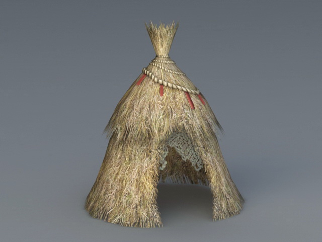 Thatched Hut 3d rendering