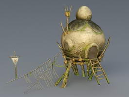 Primitive Village Hut 3d preview
