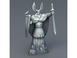 Stone Warrior Statue 3d model preview