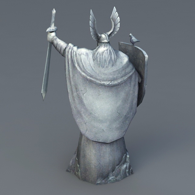 Stone Warrior Statue 3d rendering