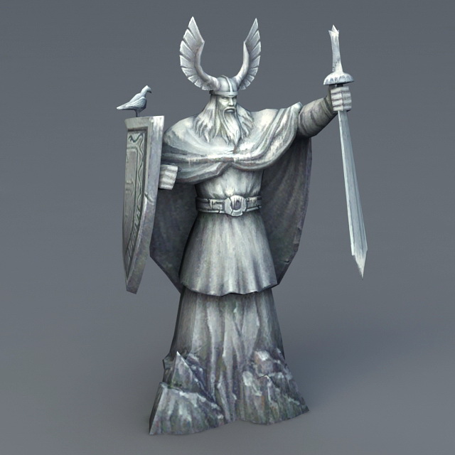 Stone Warrior Statue 3d rendering