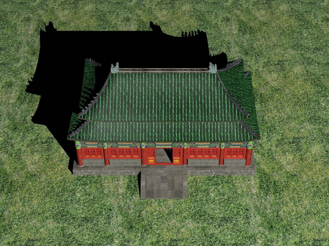 Chinese Temple Building 3d rendering