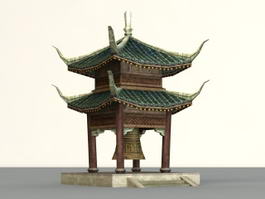 Ancient Chinese Bell Pavilion 3d model preview