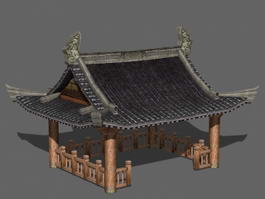 Traditional Chinese Garden Pavilion 3d model preview