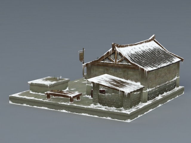 Ancient Snow House 3d rendering