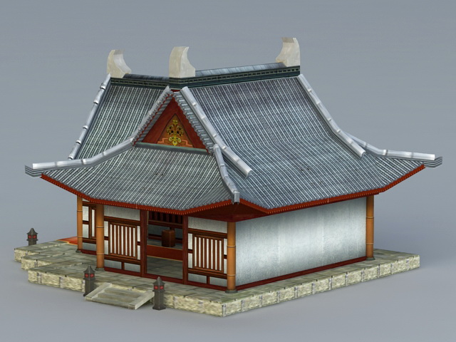 Ancient Chinese Reception Hall 3d rendering