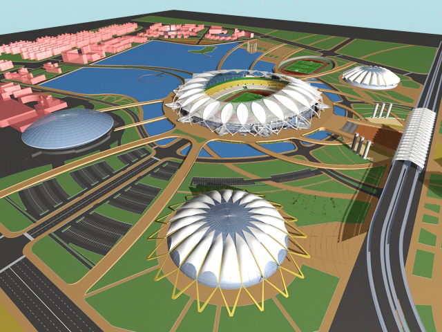 Stadium Architecture Plan 3d rendering