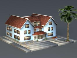 Tropical Beach House 3d model preview