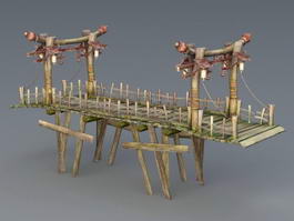 Old Wooden Bridge 3d model preview