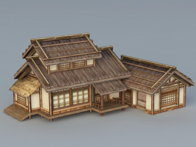 Old Japanese House 3d rendering