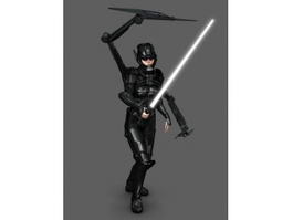 Sci-Fi Warrior Woman 3d model preview