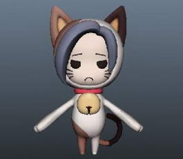Cat Girl Anime Character 3d model preview