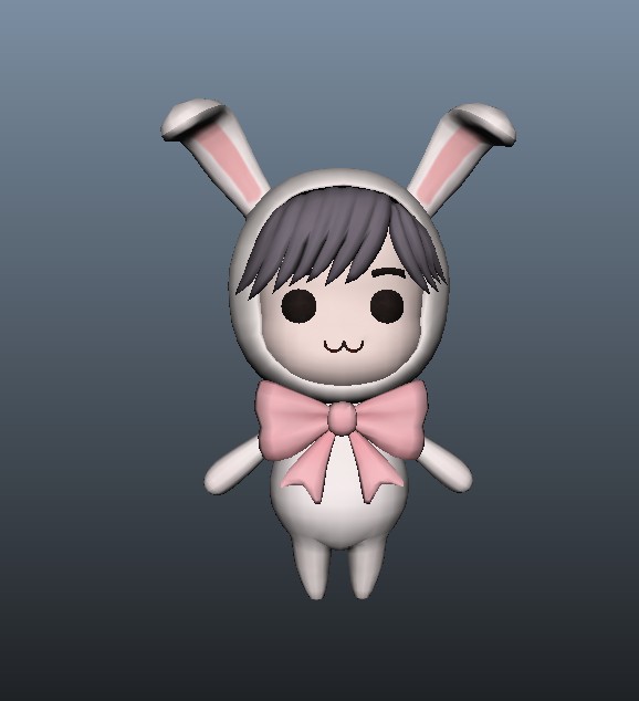 Rabbit Girl Anime 3d rendering