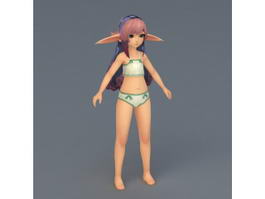 Cute Elf Girl 3d model preview